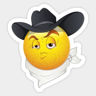 Cowboy Smiley Face Emoticon Sticker